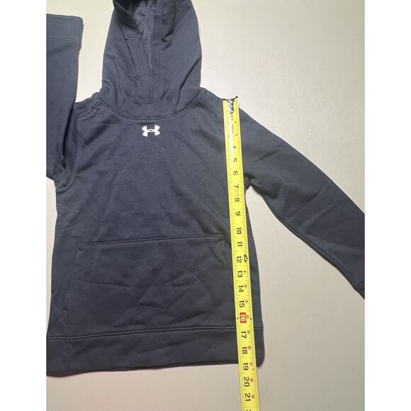 Under Armour Loose Hustle Fleece Hoody Boys YSM Black - Picture 7 of 8
